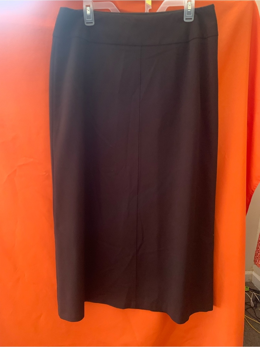 Parisian Signature Women's Classic Dark Brown Midi Pencil Skirt